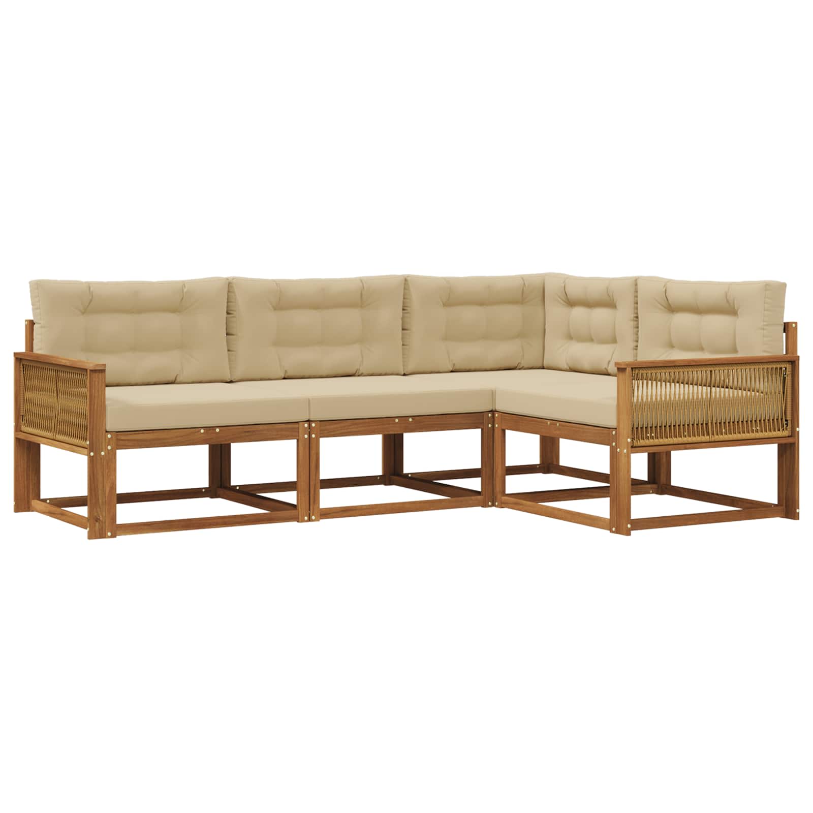 vidaXL Buiten bankenset 4 pcs Naturel Massief Acaciahout