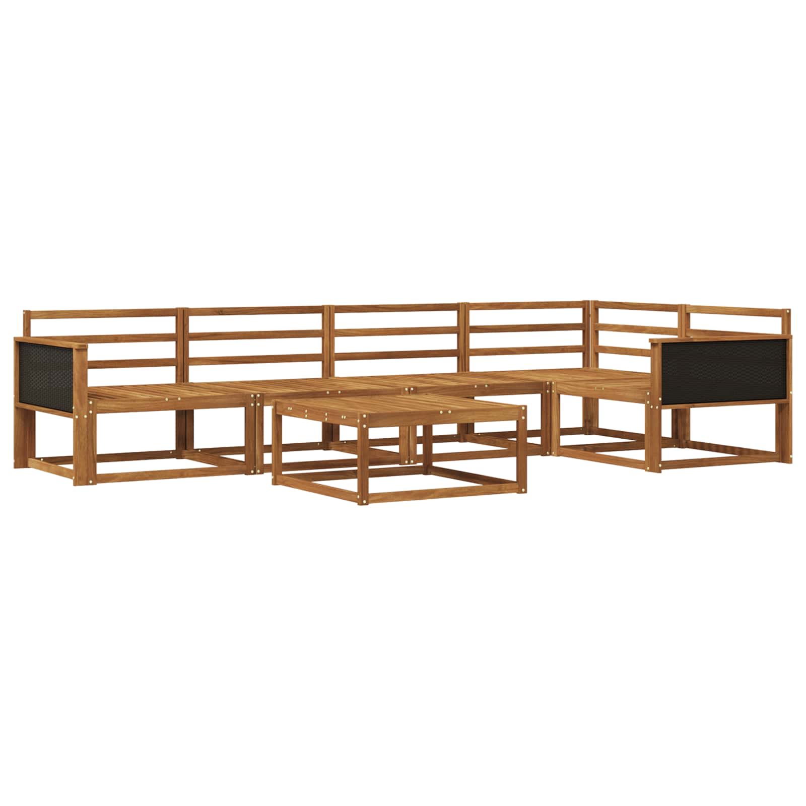 vidaXL Buiten bankenset 6 pcs Naturel Massief Acaciahout