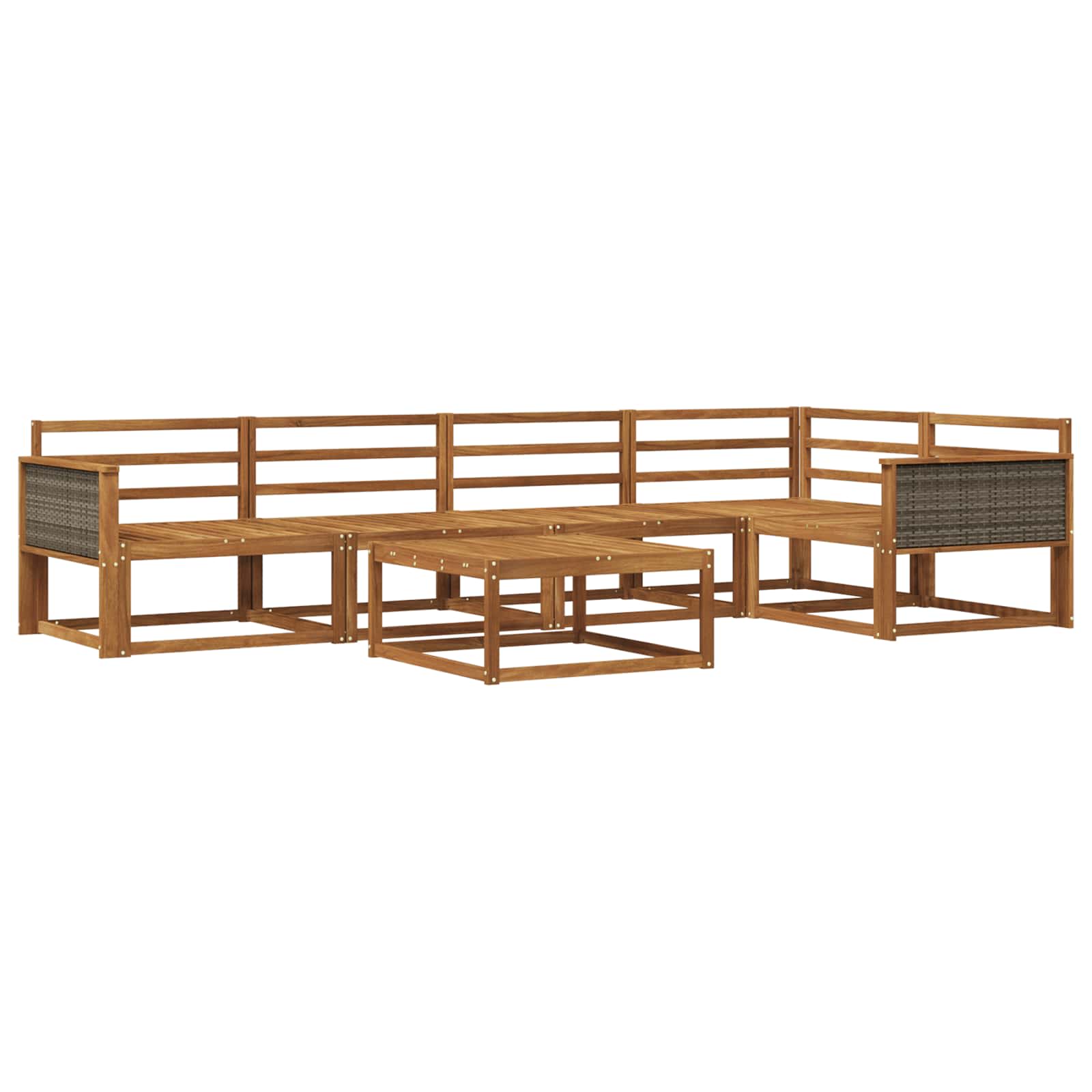 vidaXL Buiten bankenset 6 pcs Naturel Massief Acaciahout