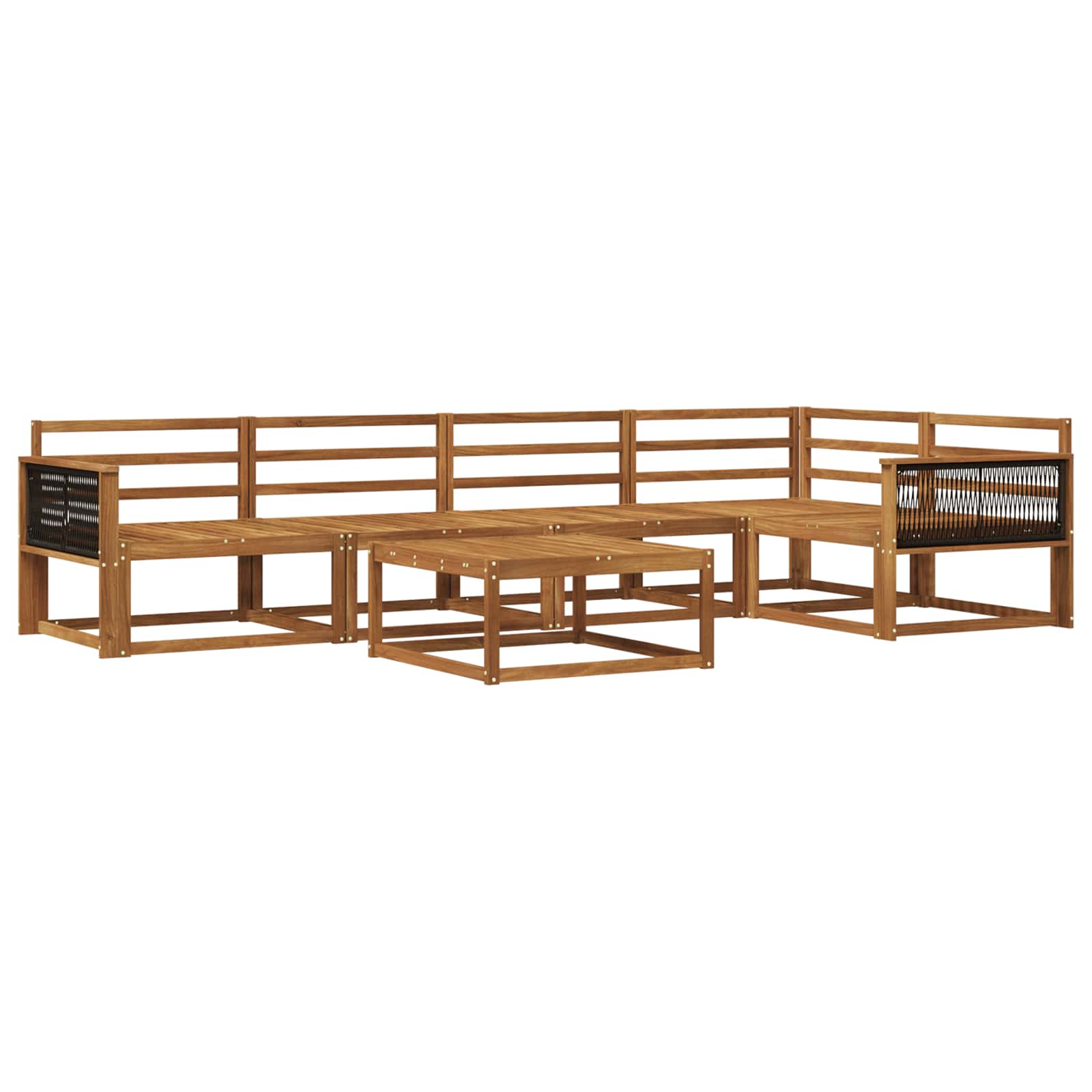 vidaXL Buiten bankenset 6 pcs Naturel Massief Acaciahout