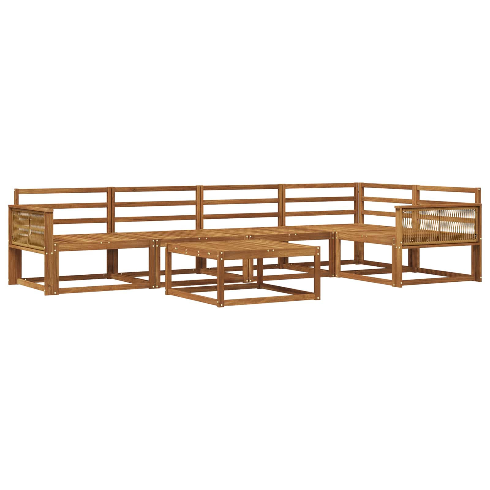 vidaXL Buiten bankenset 6 pcs Naturel Massief Acaciahout