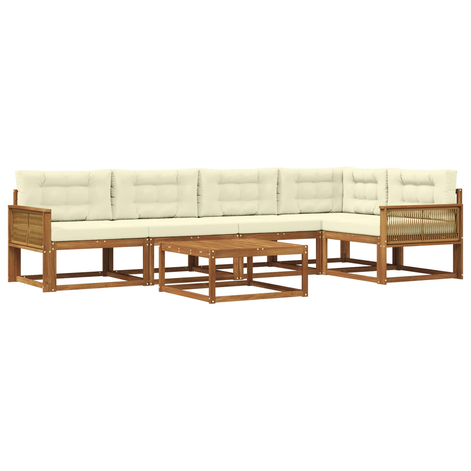 vidaXL Buiten bankenset 6 pcs Naturel Massief Acaciahout