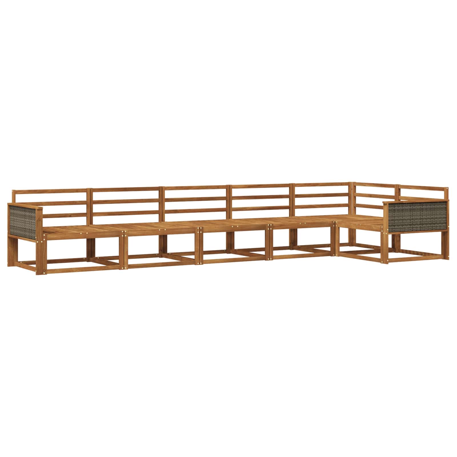 vidaXL Buiten bankenset 6 pcs Naturel Massief Acaciahout