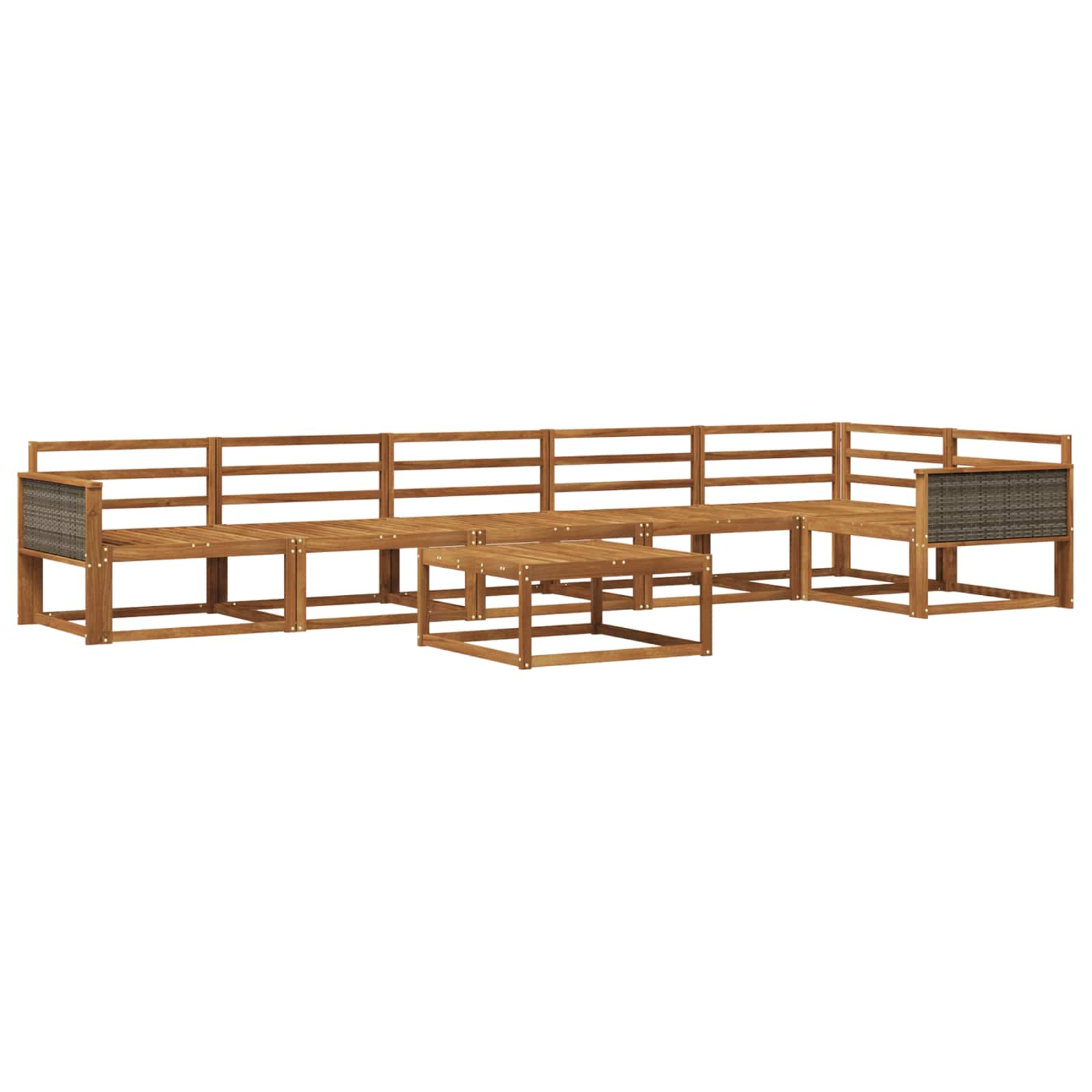 vidaXL Buiten bankenset 7 pcs Naturel Massief Acaciahout