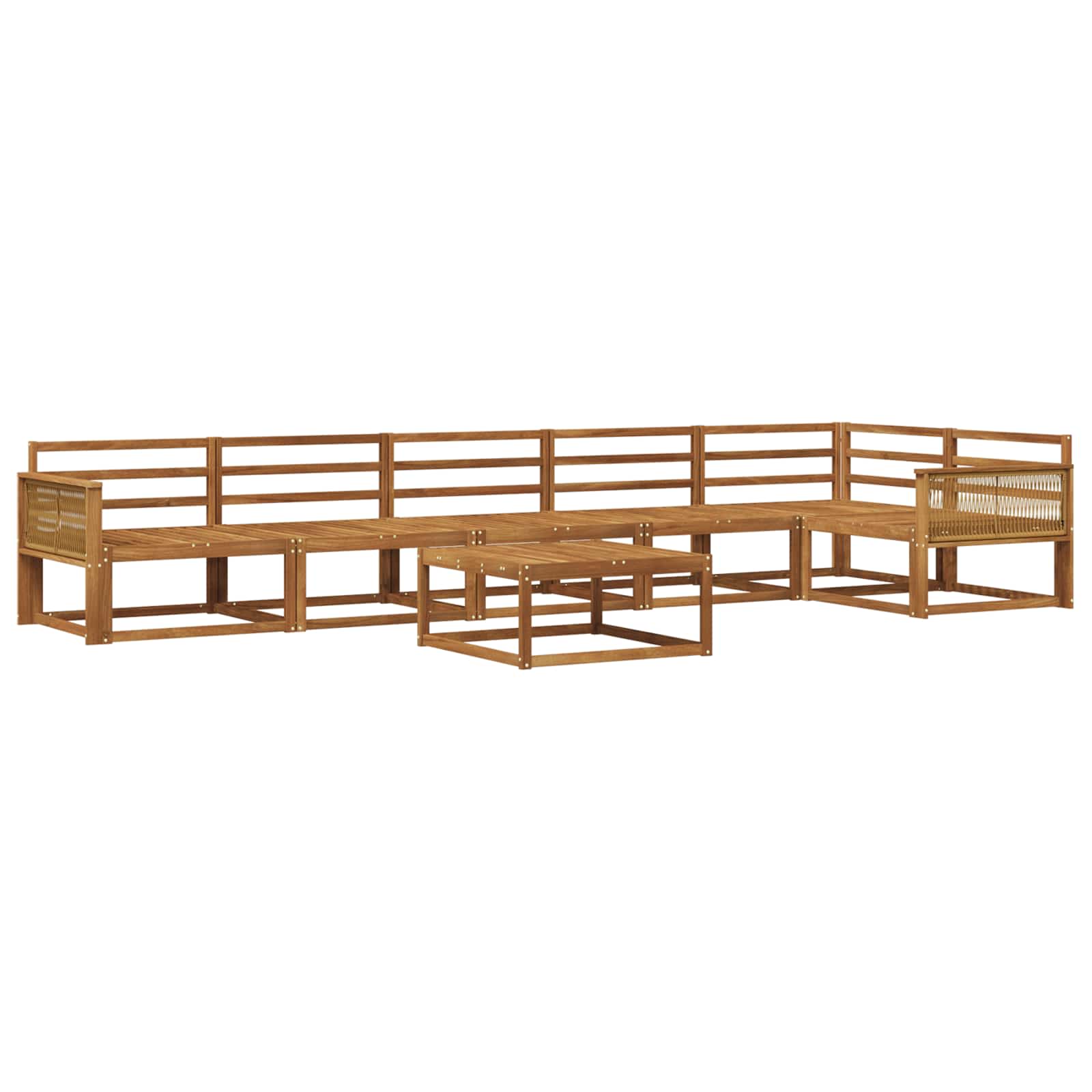 vidaXL Buiten bankenset 7 pcs Naturel Massief Acaciahout