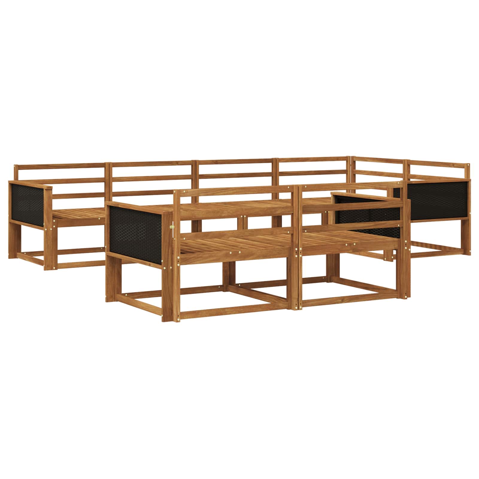 vidaXL Buiten bankenset 7 pcs Naturel Massief Acaciahout
