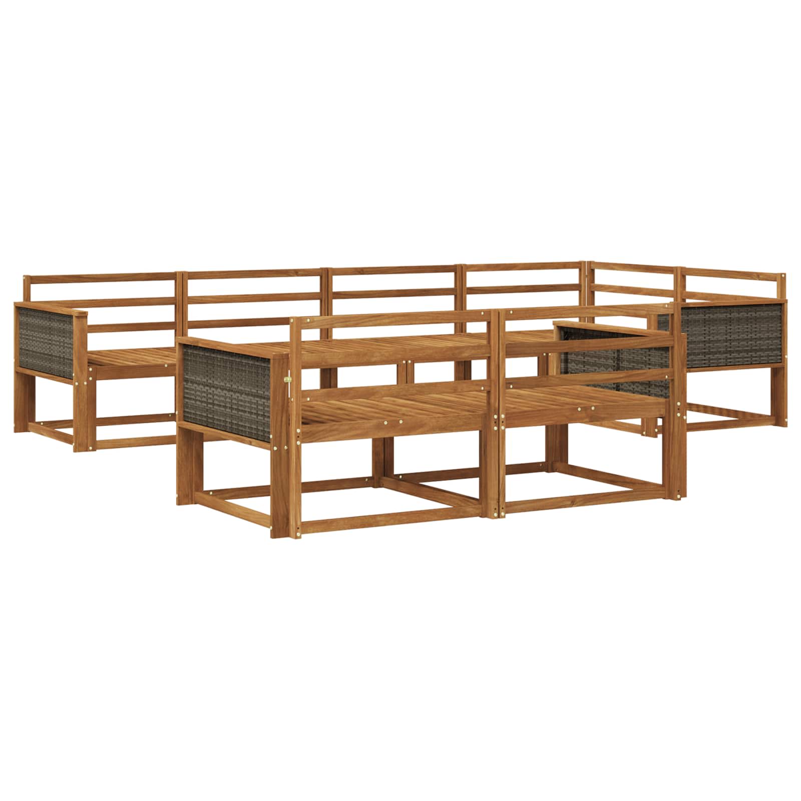 vidaXL Buiten bankenset 7 pcs Naturel Massief Acaciahout