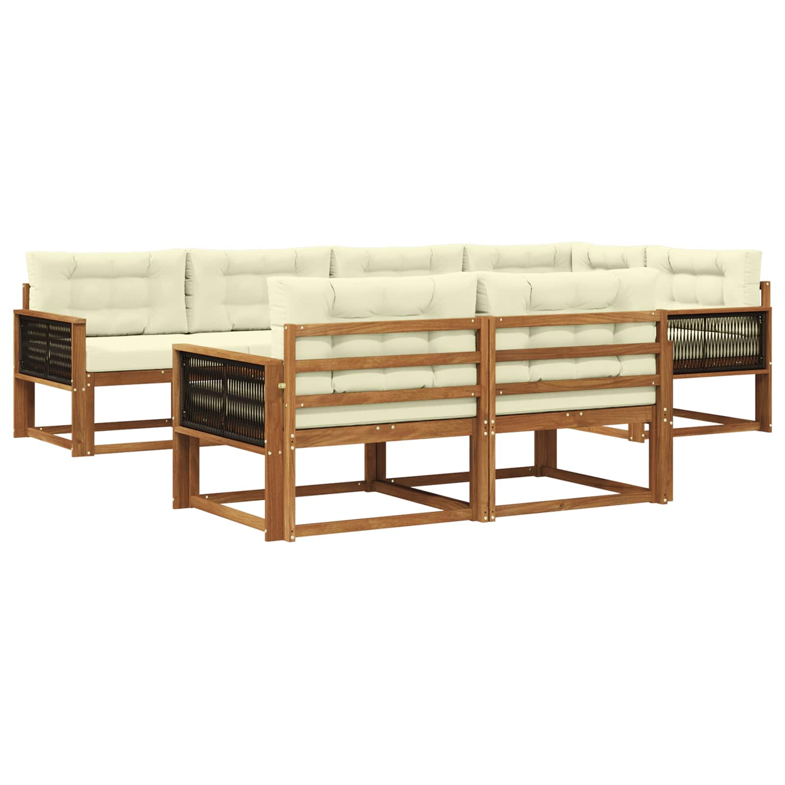 vidaXL Buiten bankenset 7 pcs Naturel Massief Acaciahout