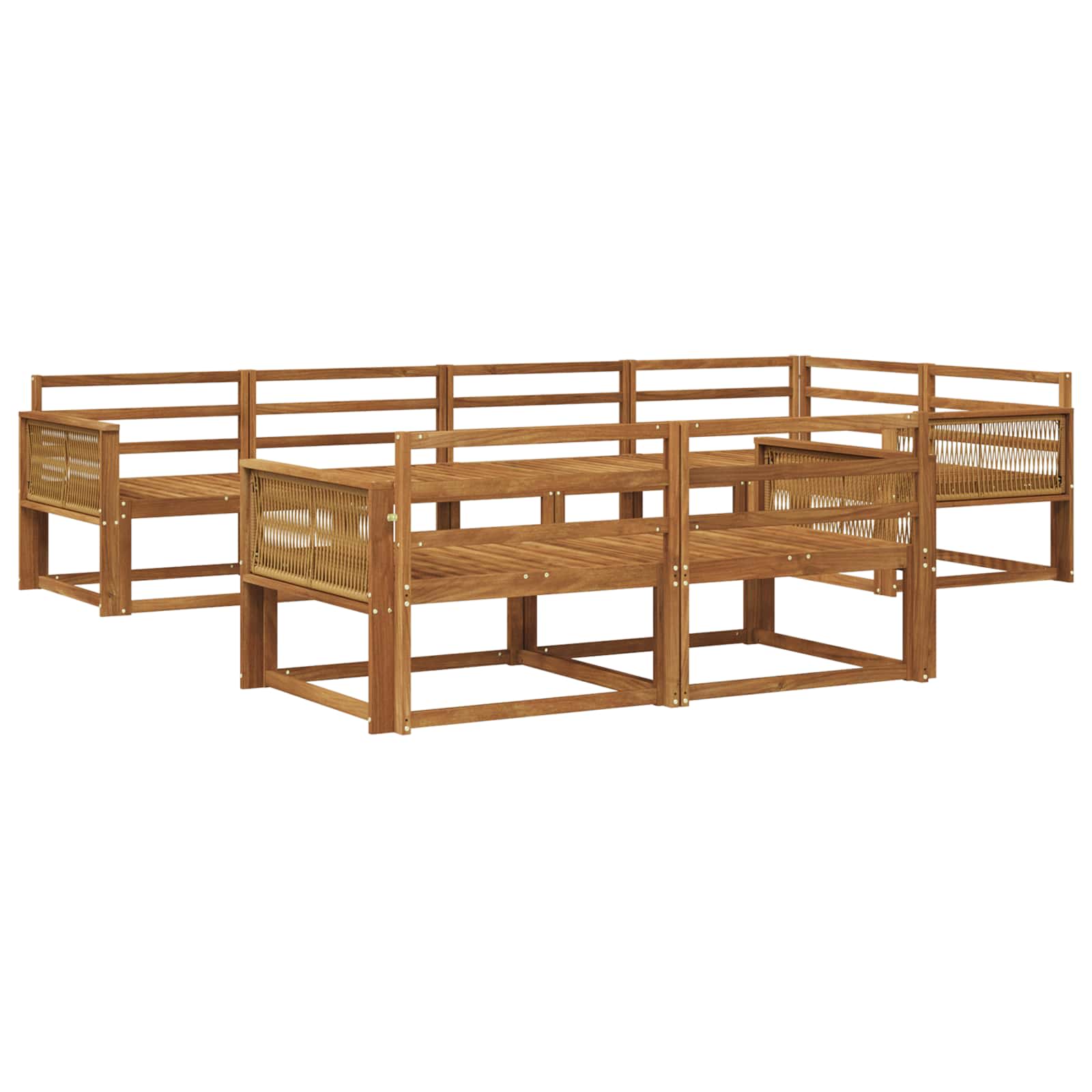 vidaXL Buiten bankenset 7 pcs Naturel Massief Acaciahout