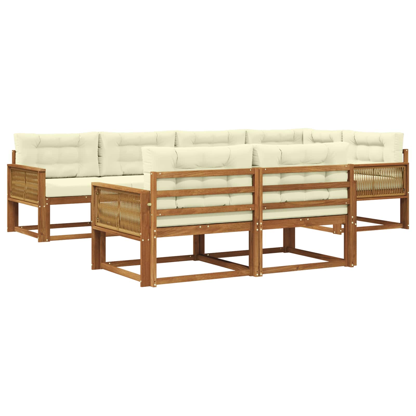 vidaXL Buiten bankenset 7 pcs Naturel Massief Acaciahout