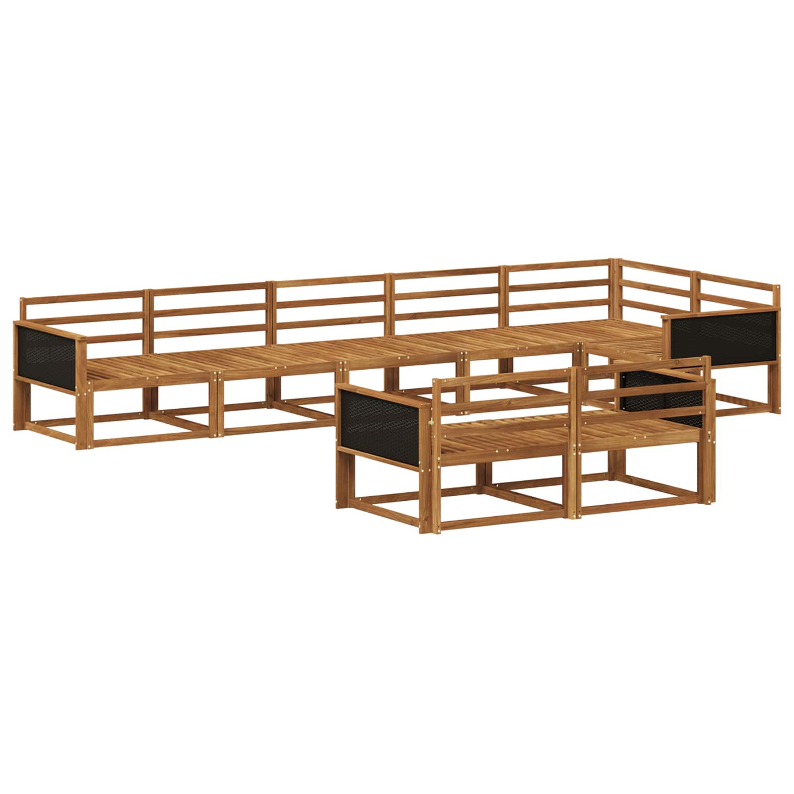 vidaXL Buiten bankenset 8 pcs Naturel Massief Acaciahout