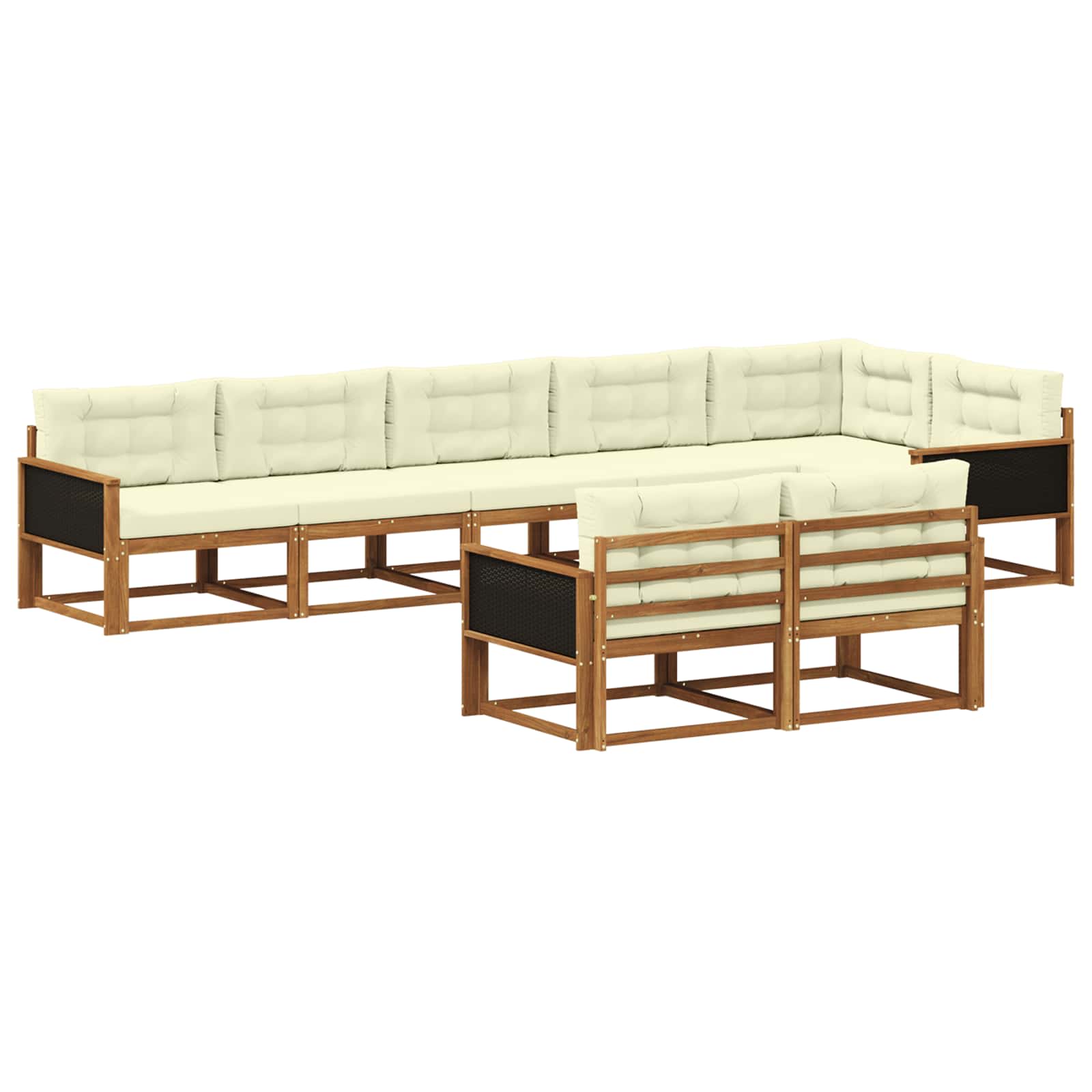 vidaXL Buiten bankenset 8 pcs Naturel Massief Acaciahout