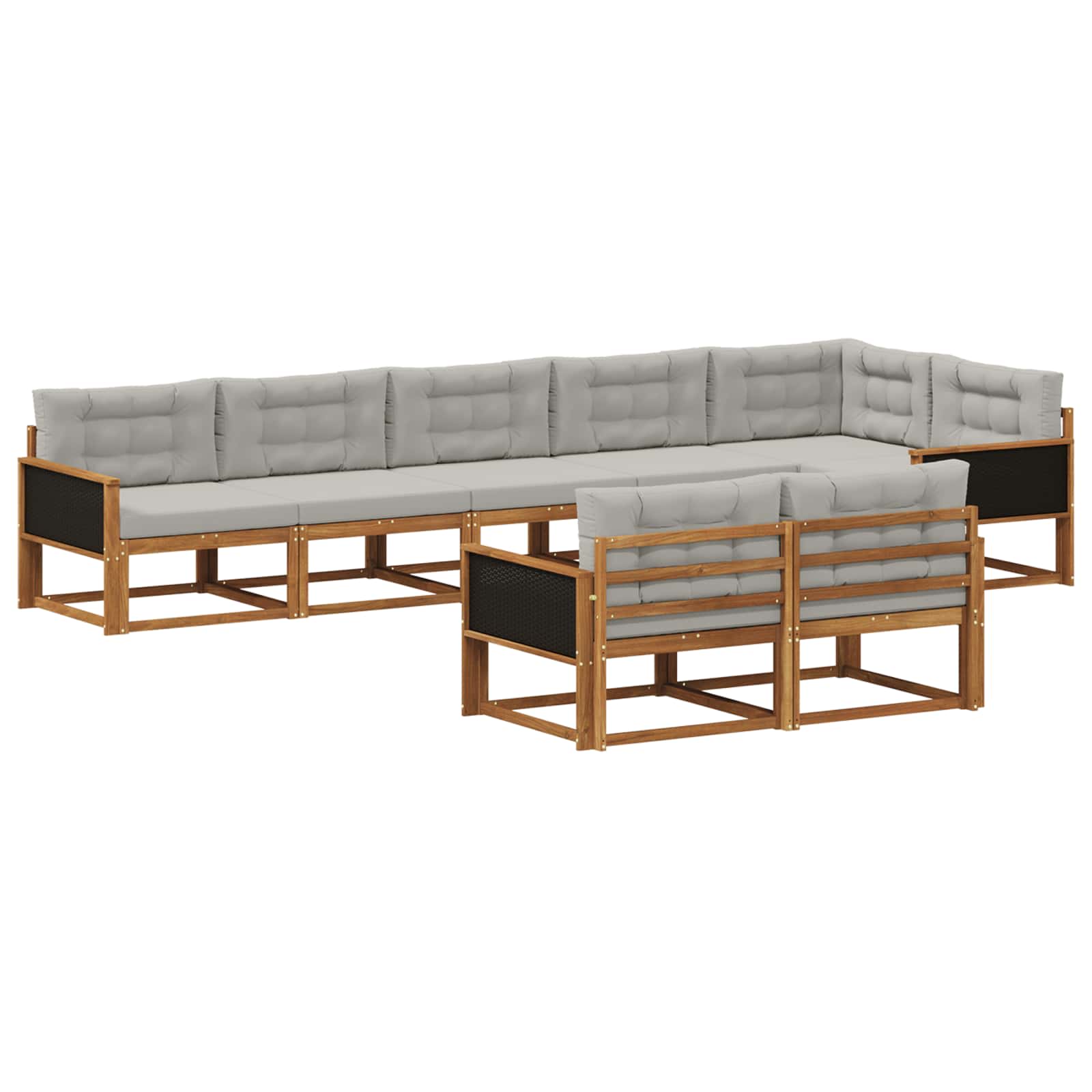vidaXL Buiten bankenset 8 pcs Naturel Massief Acaciahout