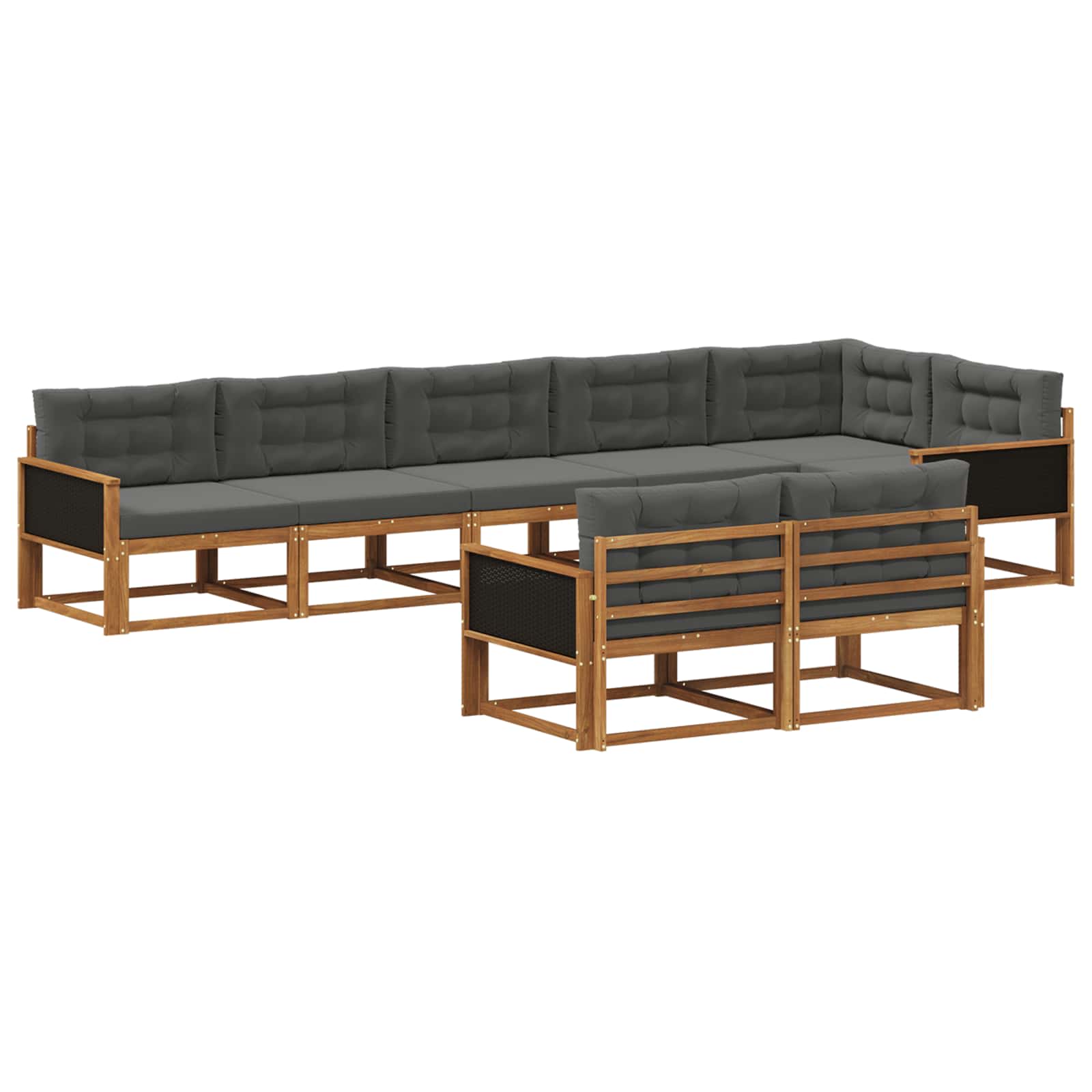 vidaXL Buiten bankenset 8 pcs Naturel Massief Acaciahout