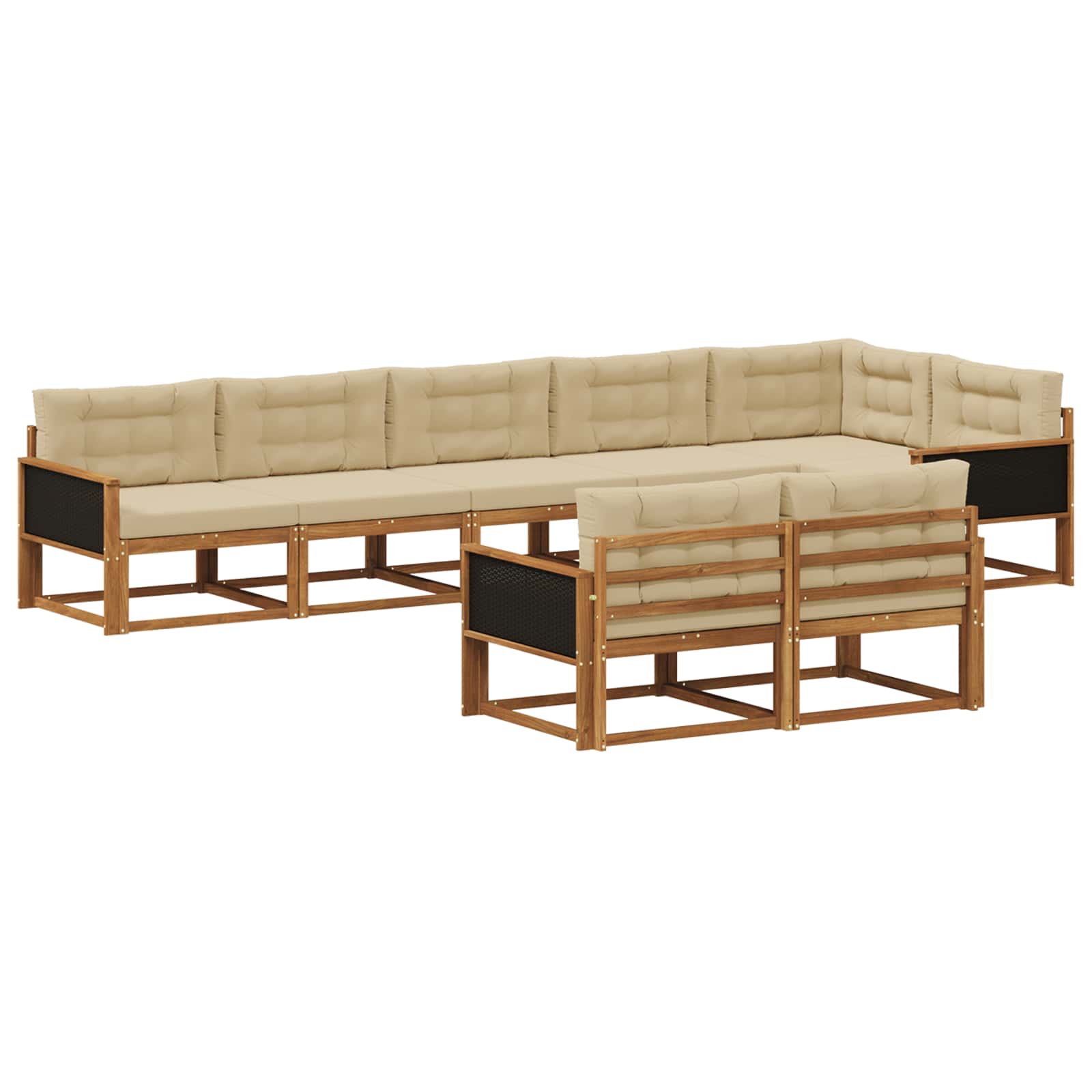 vidaXL Buiten bankenset 8 pcs Naturel Massief Acaciahout