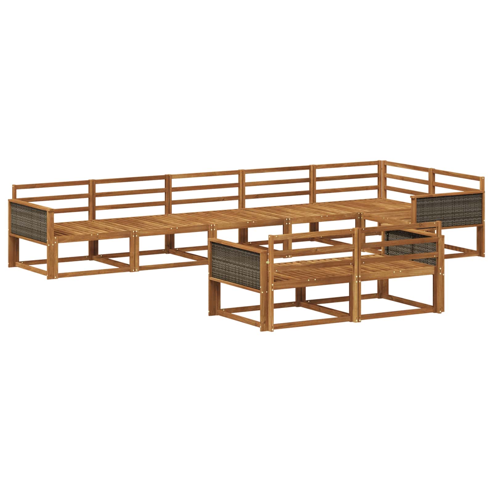 vidaXL Buiten bankenset 8 pcs Naturel Massief Acaciahout