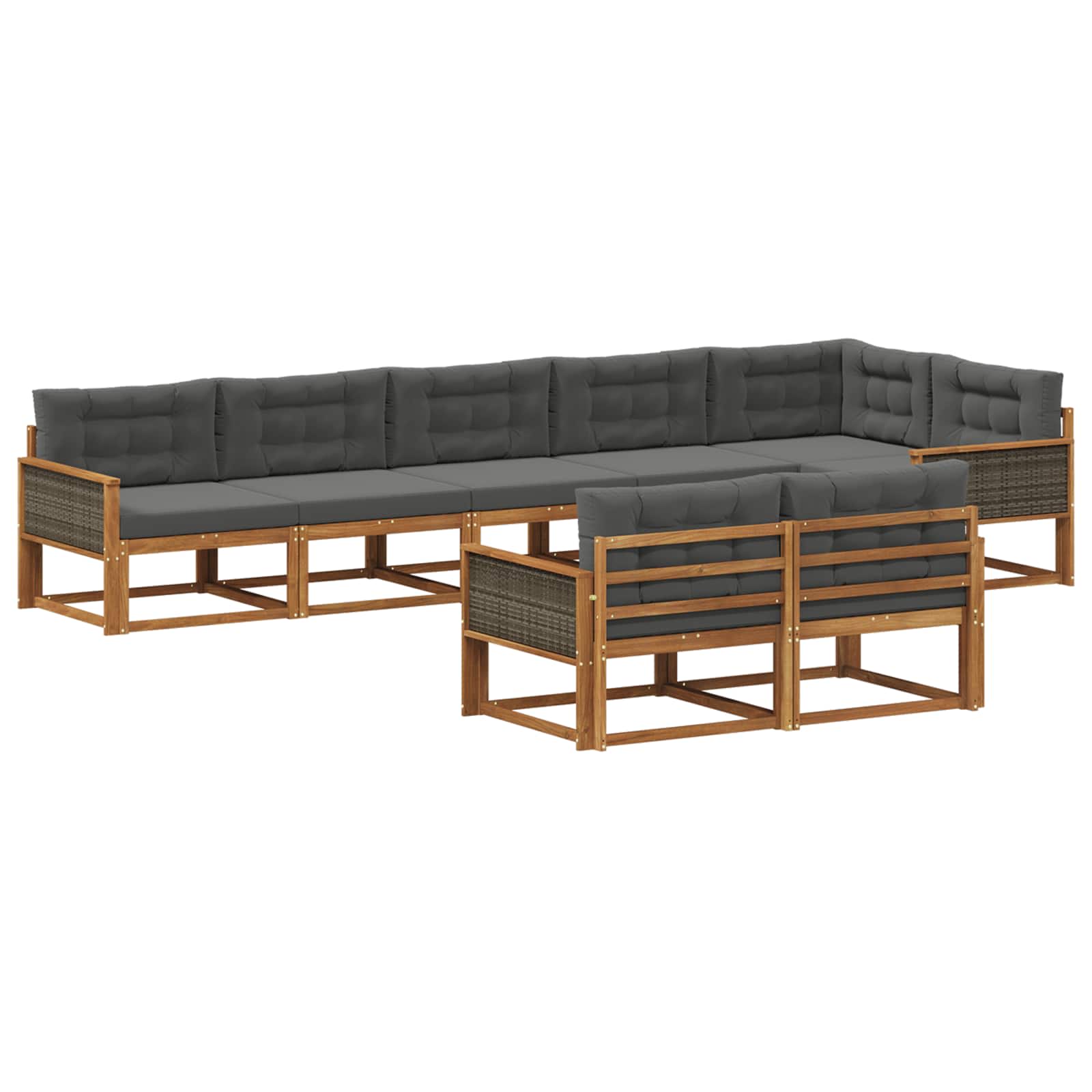 vidaXL Buiten bankenset 8 pcs Naturel Massief Acaciahout