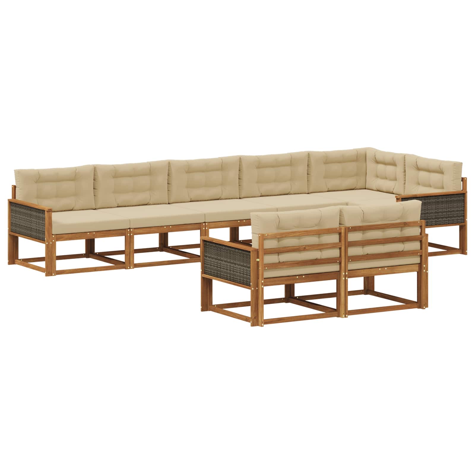 vidaXL Buiten bankenset 8 pcs Naturel Massief Acaciahout