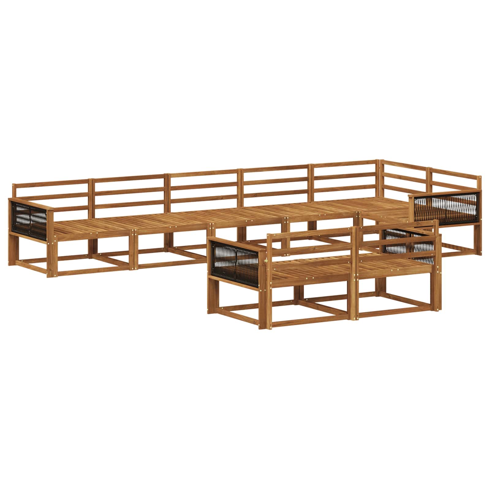 vidaXL Buiten bankenset 8 pcs Naturel Massief Acaciahout