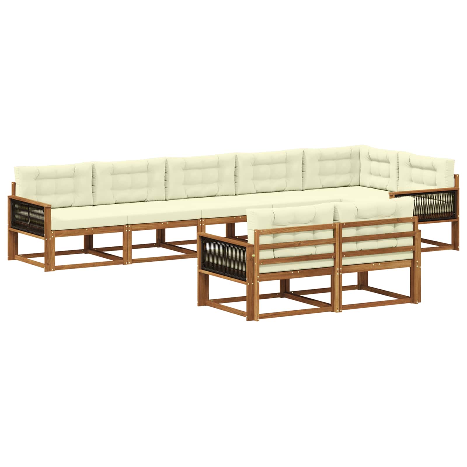 vidaXL Buiten bankenset 8 pcs Naturel Massief Acaciahout