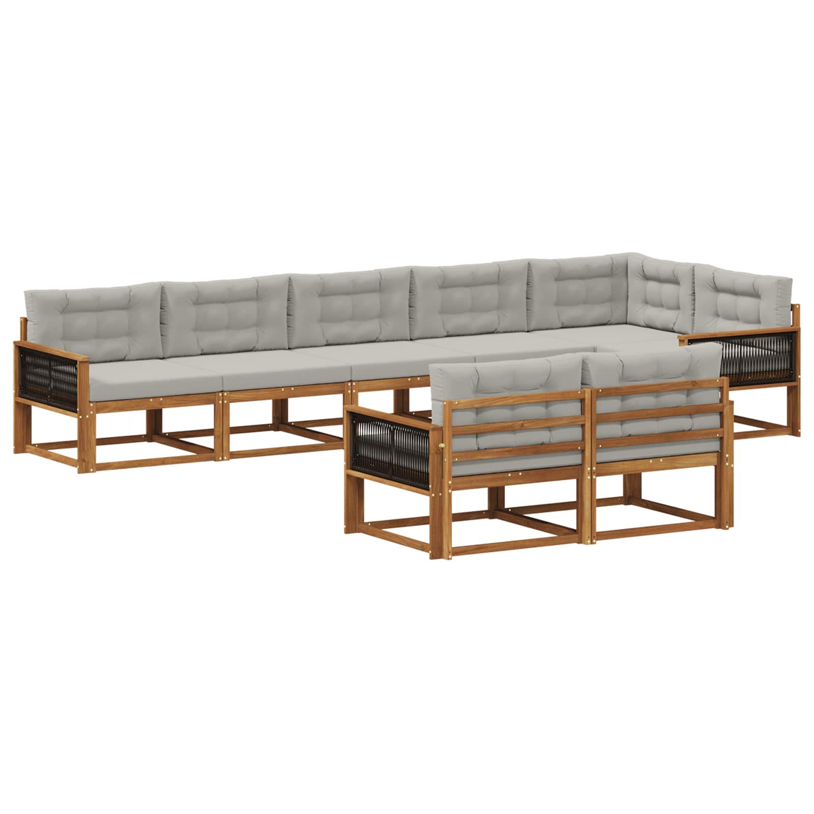 vidaXL Buiten bankenset 8 pcs Naturel Massief Acaciahout