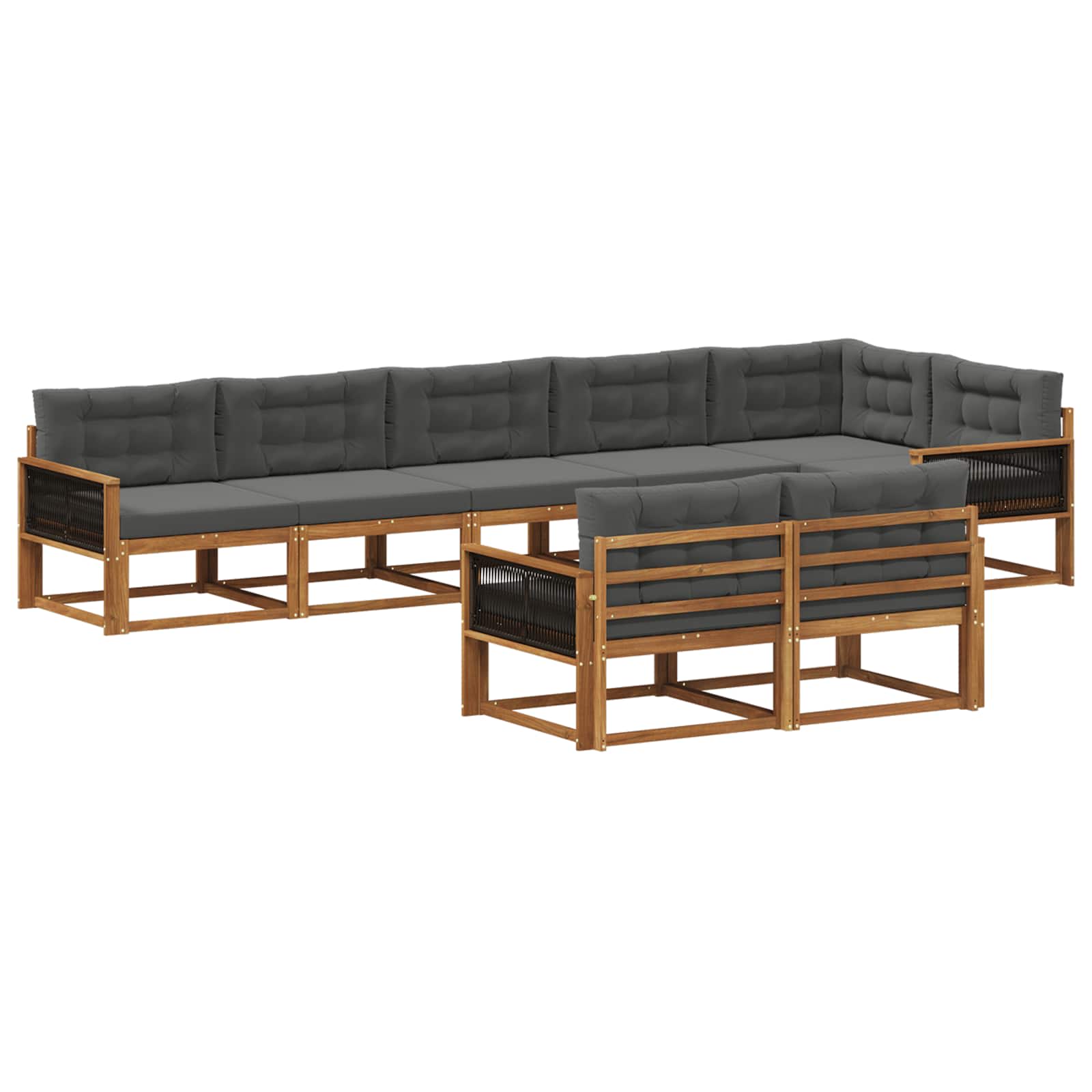 vidaXL Buiten bankenset 8 pcs Naturel Massief Acaciahout
