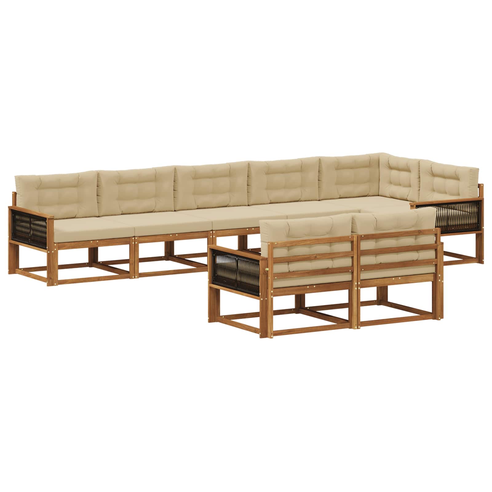 vidaXL Buiten bankenset 8 pcs Naturel Massief Acaciahout