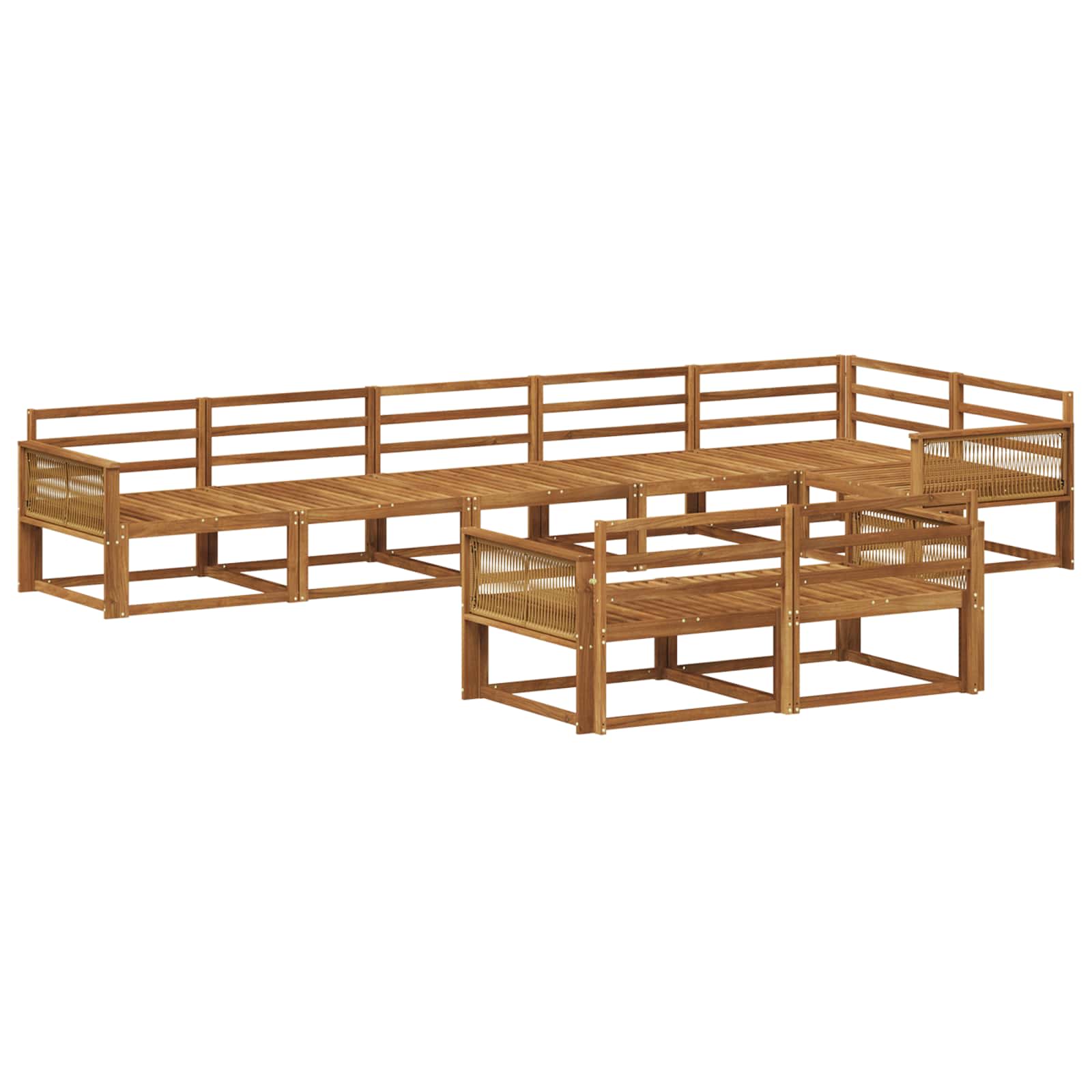 vidaXL Buiten bankenset 8 pcs Naturel Massief Acaciahout