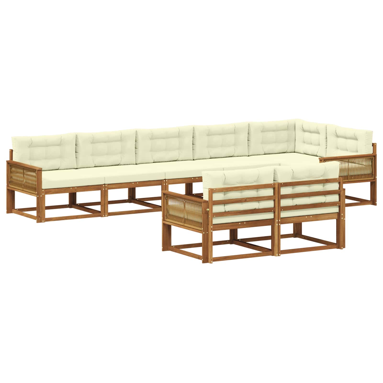 vidaXL Buiten bankenset 8 pcs Naturel Massief Acaciahout