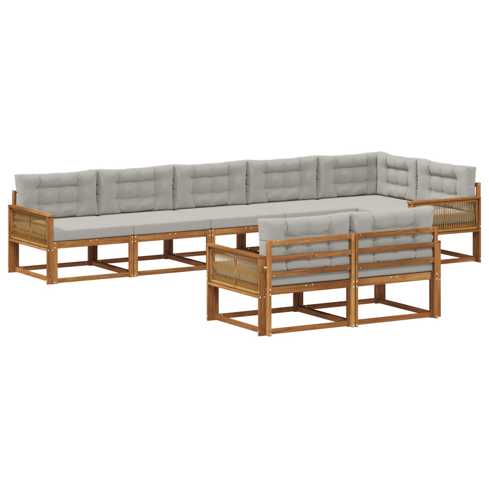 vidaXL Buiten bankenset 8 pcs Naturel Massief Acaciahout