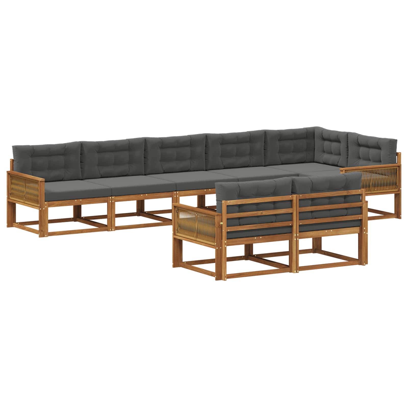 vidaXL Buiten bankenset 8 pcs Naturel Massief Acaciahout