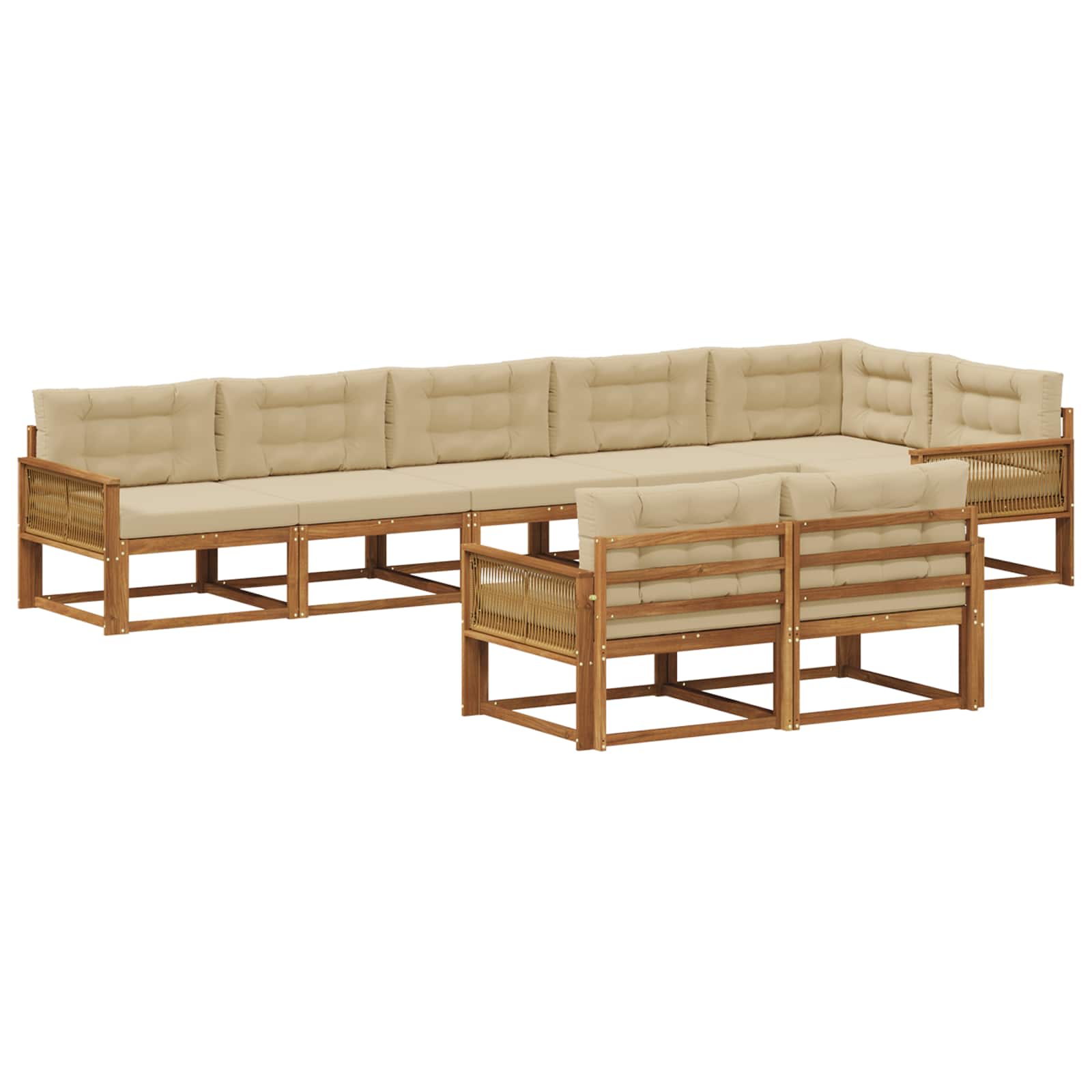 vidaXL Buiten bankenset 8 pcs Naturel Massief Acaciahout