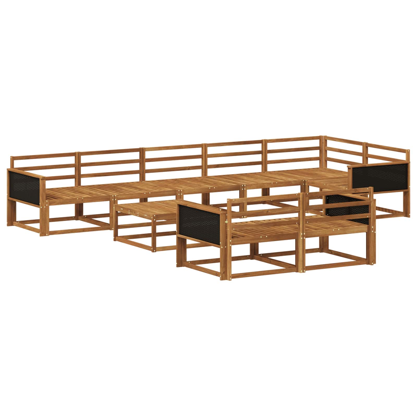 vidaXL Buiten bankenset 9 pcs Naturel Massief Acaciahout