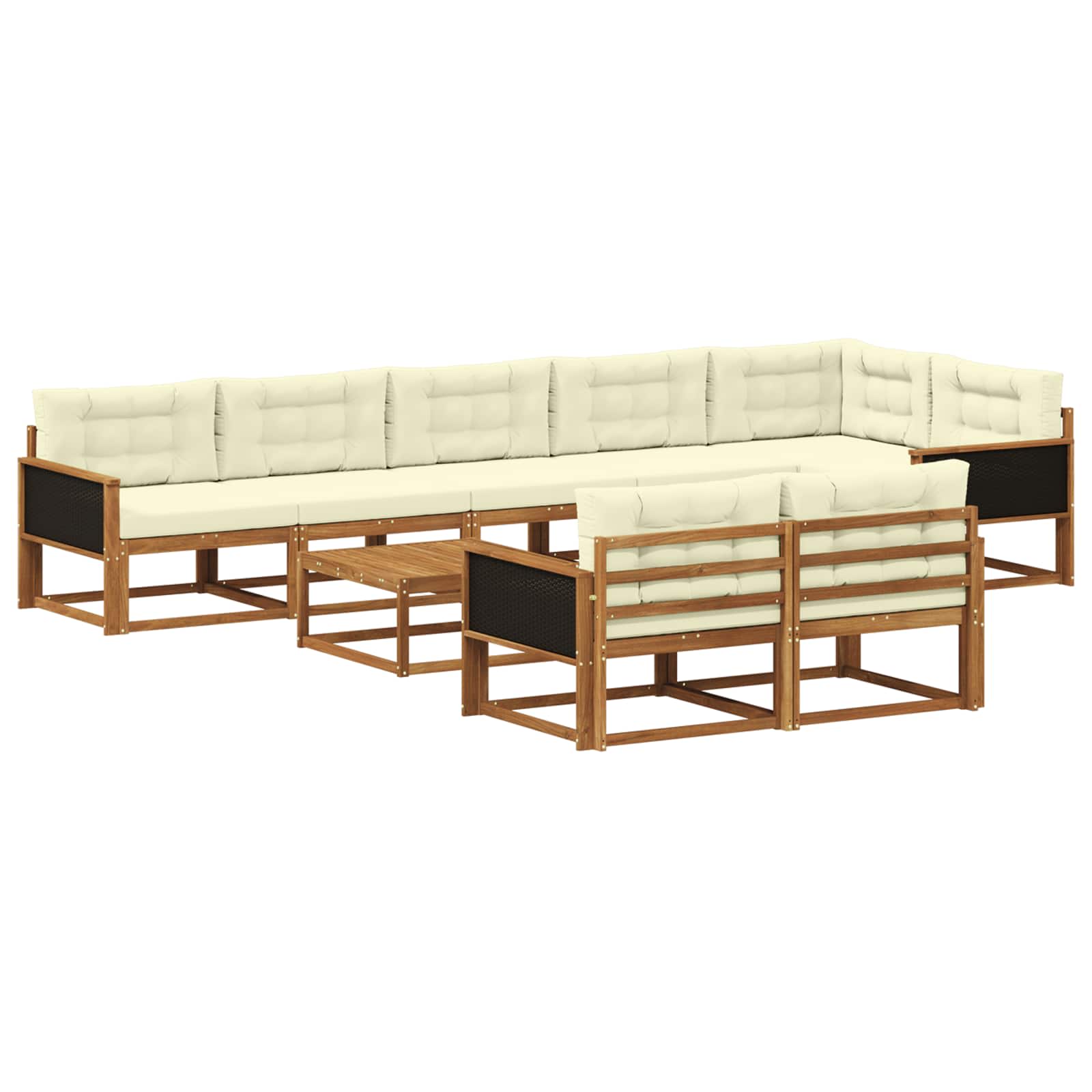 vidaXL Buiten bankenset 9 pcs Naturel Massief Acaciahout