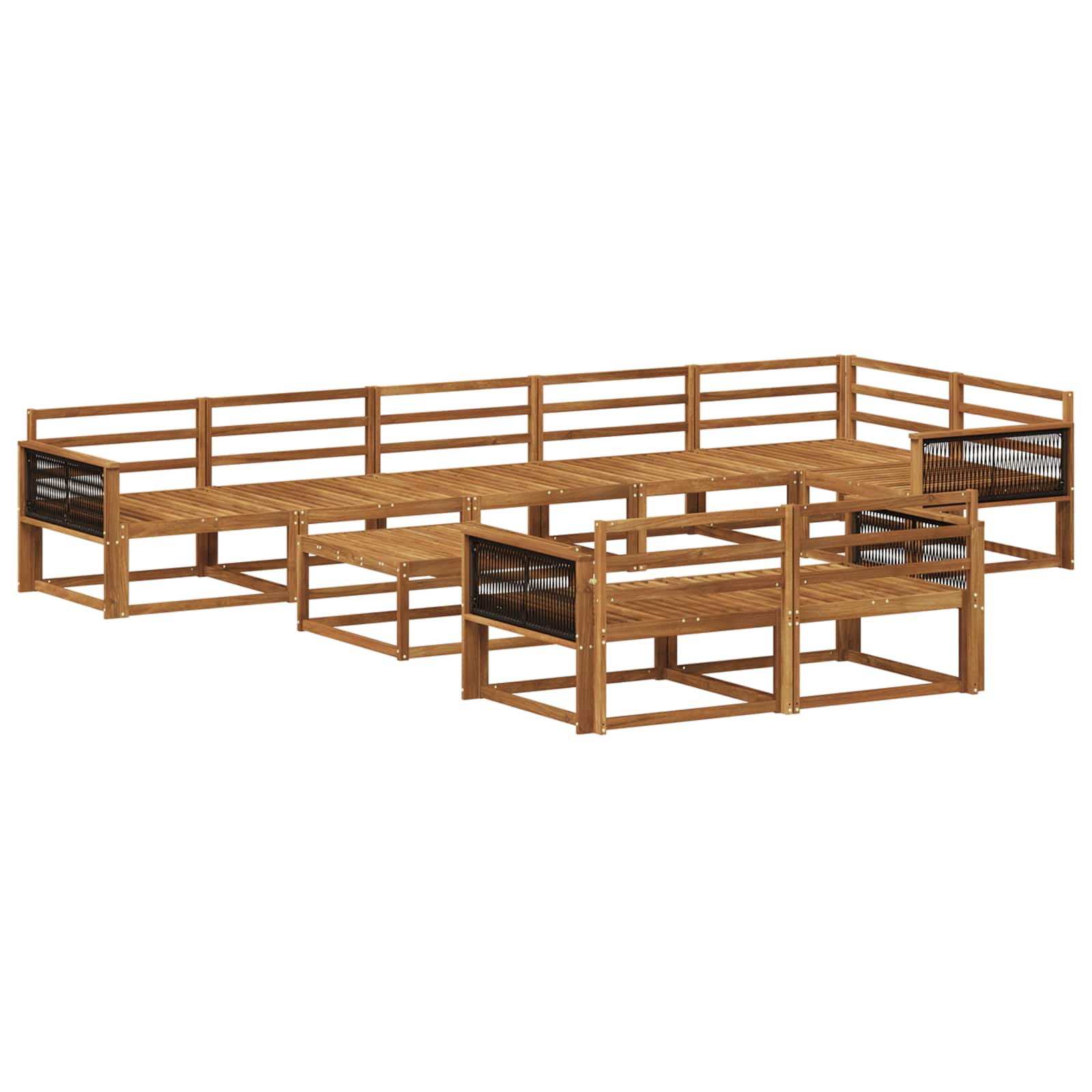 vidaXL Buiten bankenset 9 pcs Naturel Massief Acaciahout