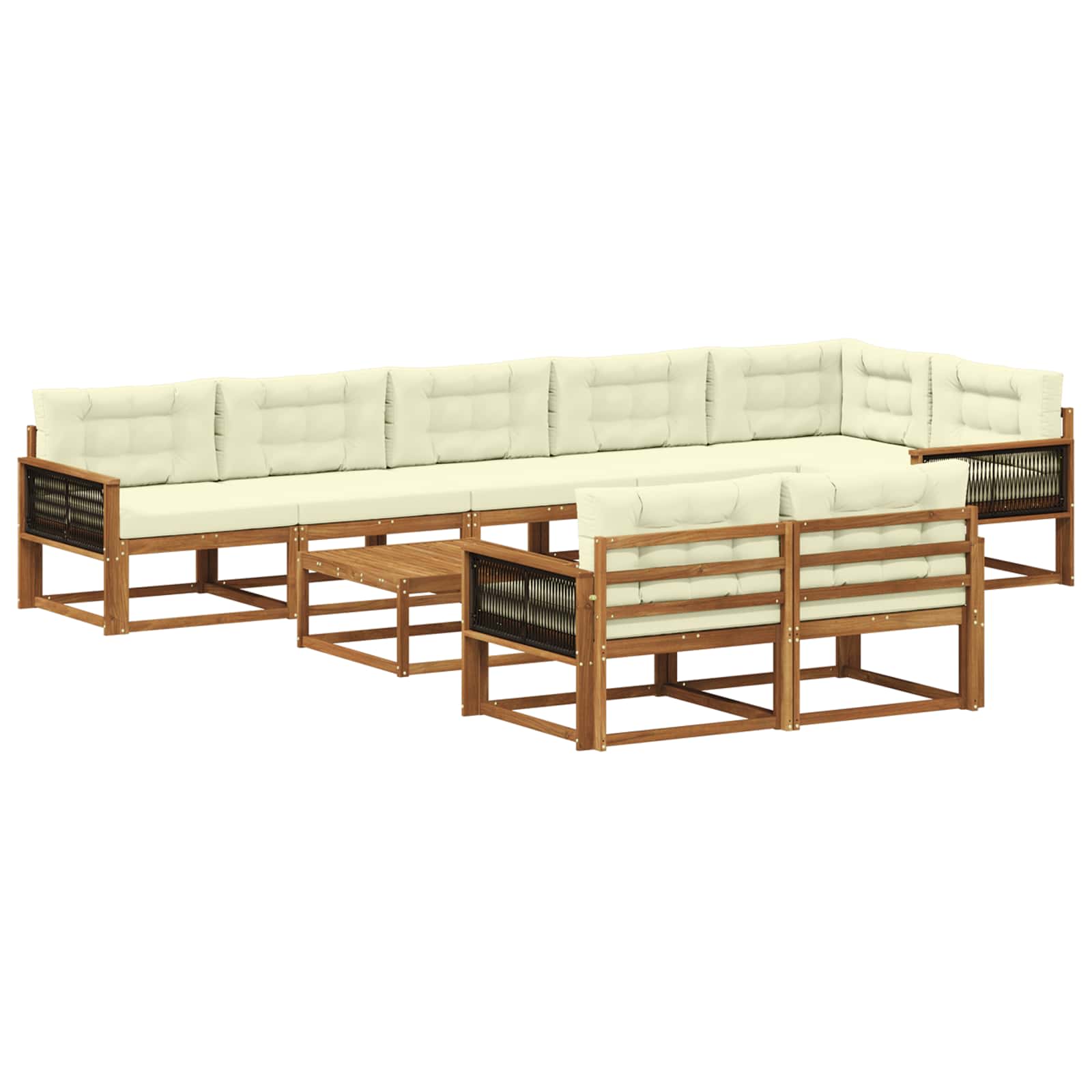vidaXL Buiten bankenset 9 pcs Naturel Massief Acaciahout