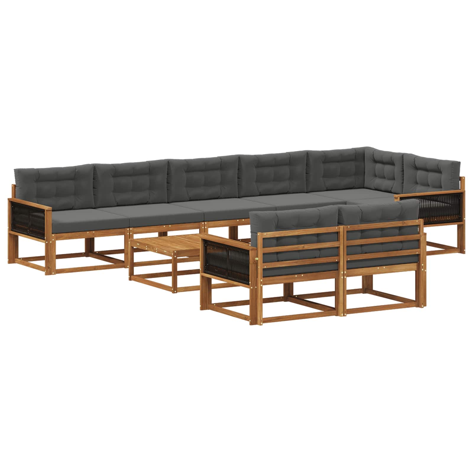 vidaXL Buiten bankenset 9 pcs Naturel Massief Acaciahout