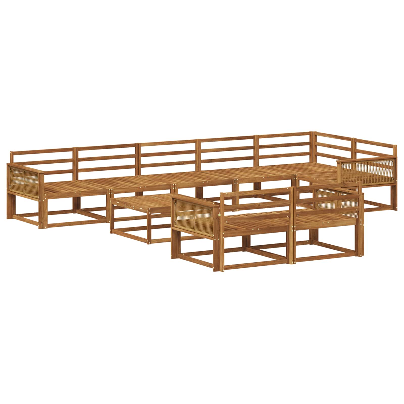 vidaXL Buiten bankenset 9 pcs Naturel Massief Acaciahout