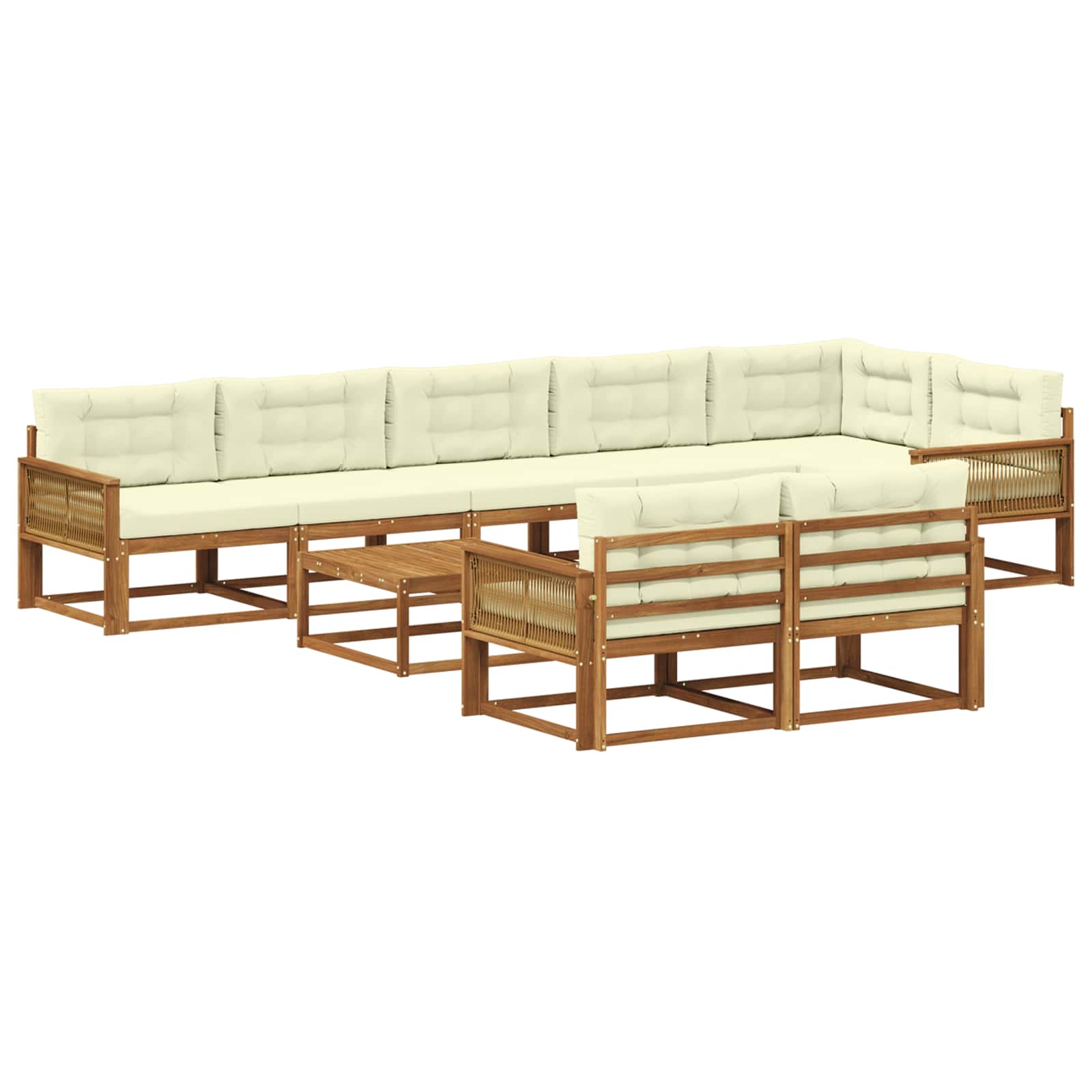 vidaXL Buiten bankenset 9 pcs Naturel Massief Acaciahout