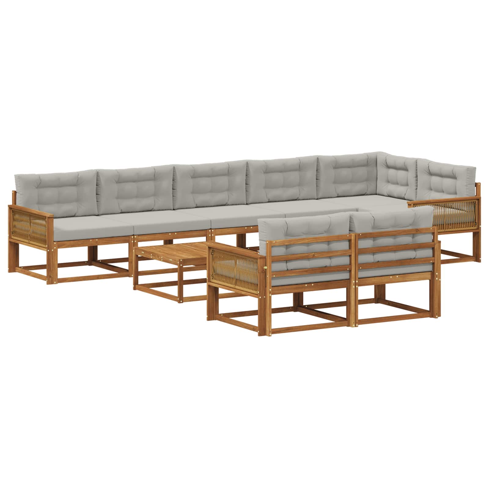 vidaXL Buiten bankenset 9 pcs Naturel Massief Acaciahout