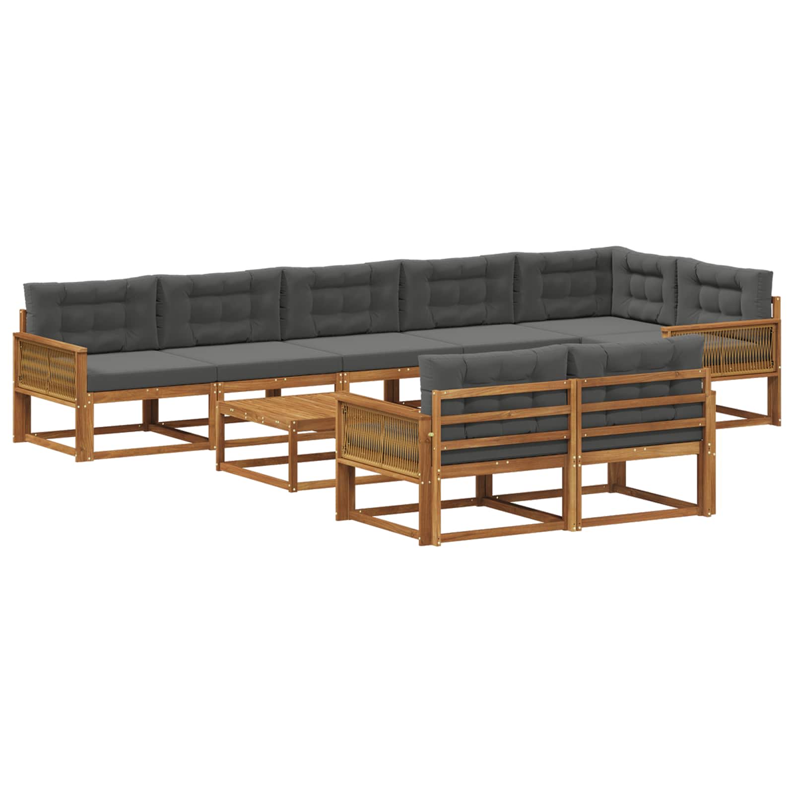 vidaXL Buiten bankenset 9 pcs Naturel Massief Acaciahout