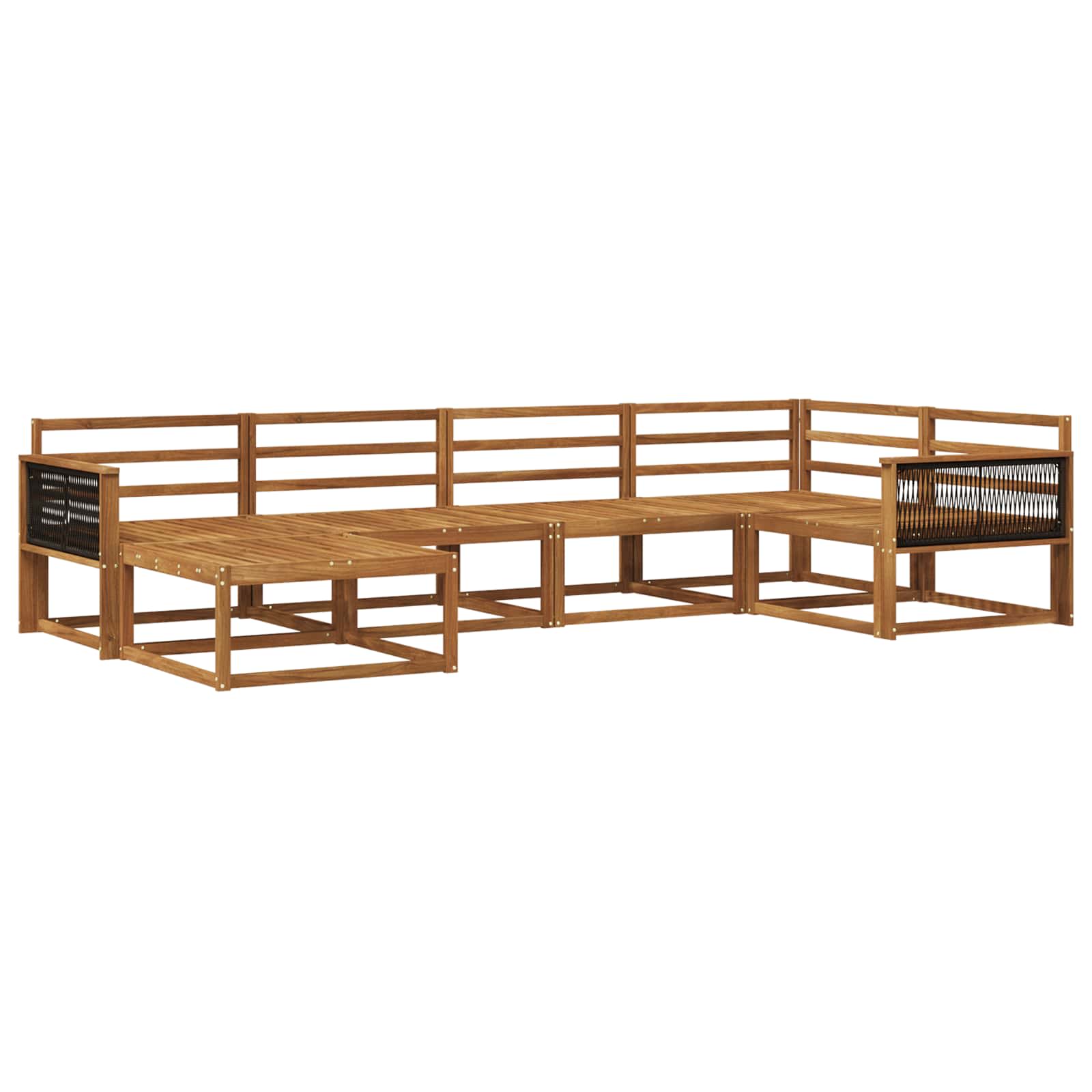 vidaXL Buiten bankenset 6 pcs Naturel Massief Acaciahout