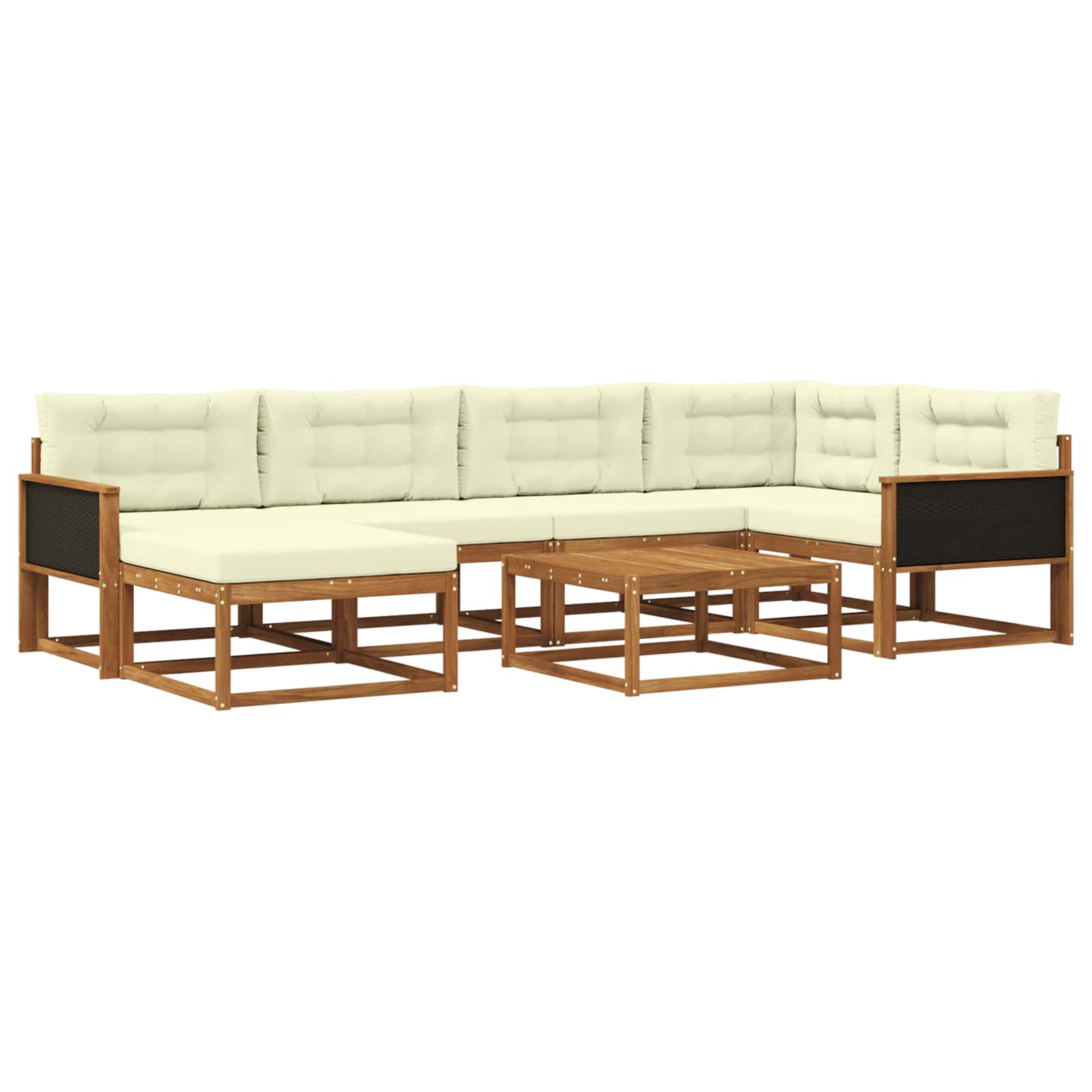 vidaXL Buiten bankenset 7 pcs Naturel Massief Acaciahout