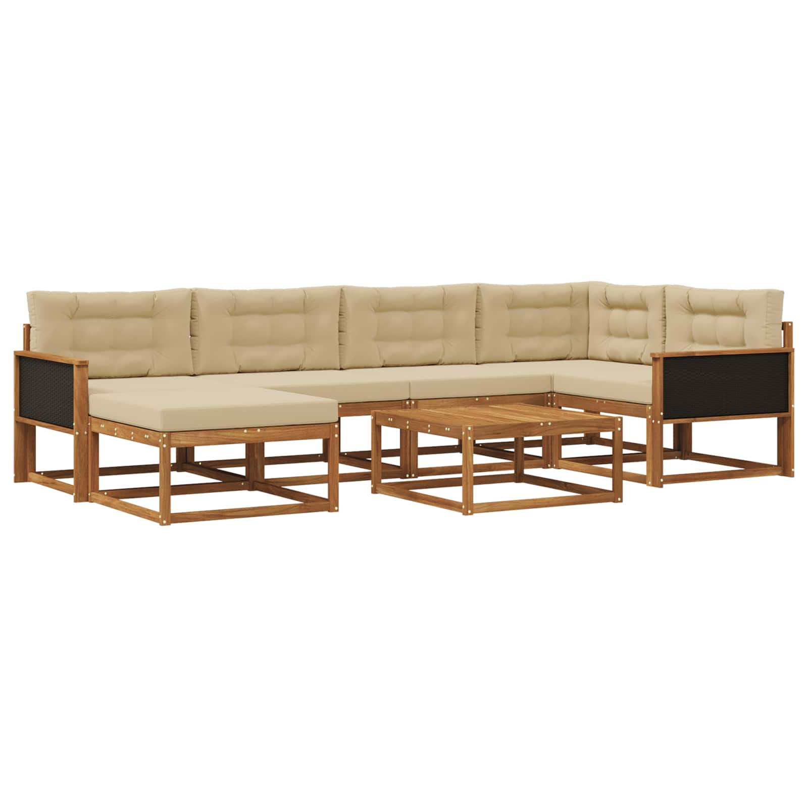 vidaXL Buiten bankenset 7 pcs Naturel Massief Acaciahout