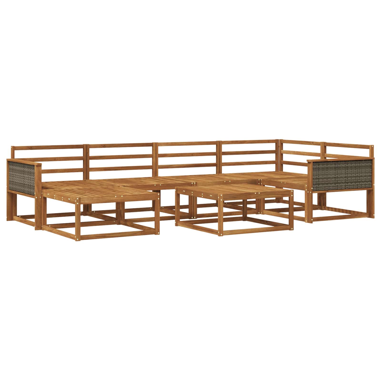 vidaXL Buiten bankenset 7 pcs Naturel Massief Acaciahout