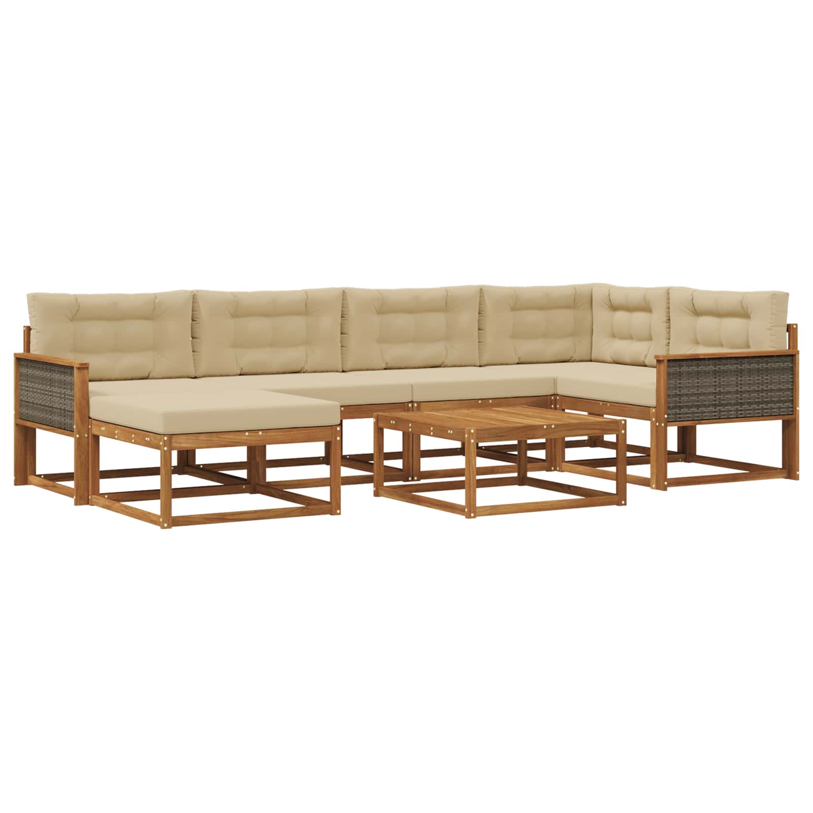 vidaXL Buiten bankenset 7 pcs Naturel Massief Acaciahout