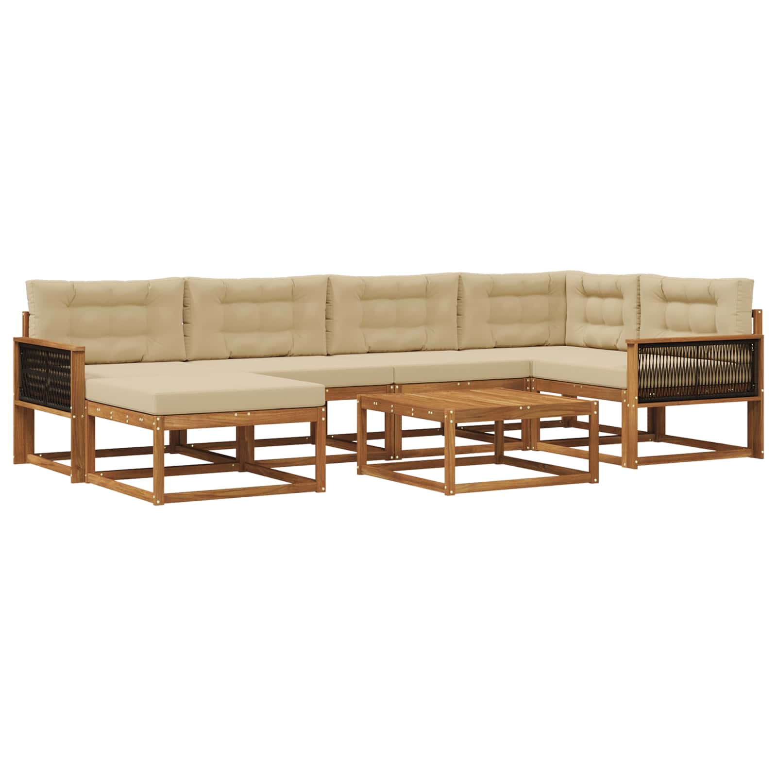 vidaXL Buiten bankenset 7 pcs Naturel Massief Acaciahout