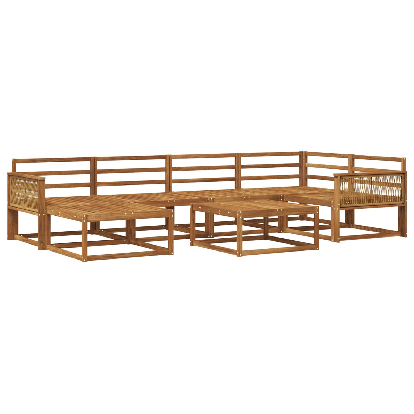 vidaXL Buiten bankenset 7 pcs Naturel Massief Acaciahout