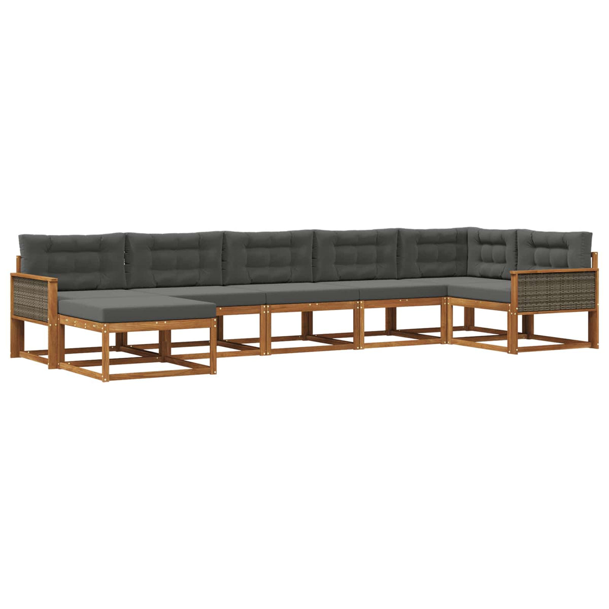 vidaXL Buiten bankenset 7 pcs Naturel Massief Acaciahout