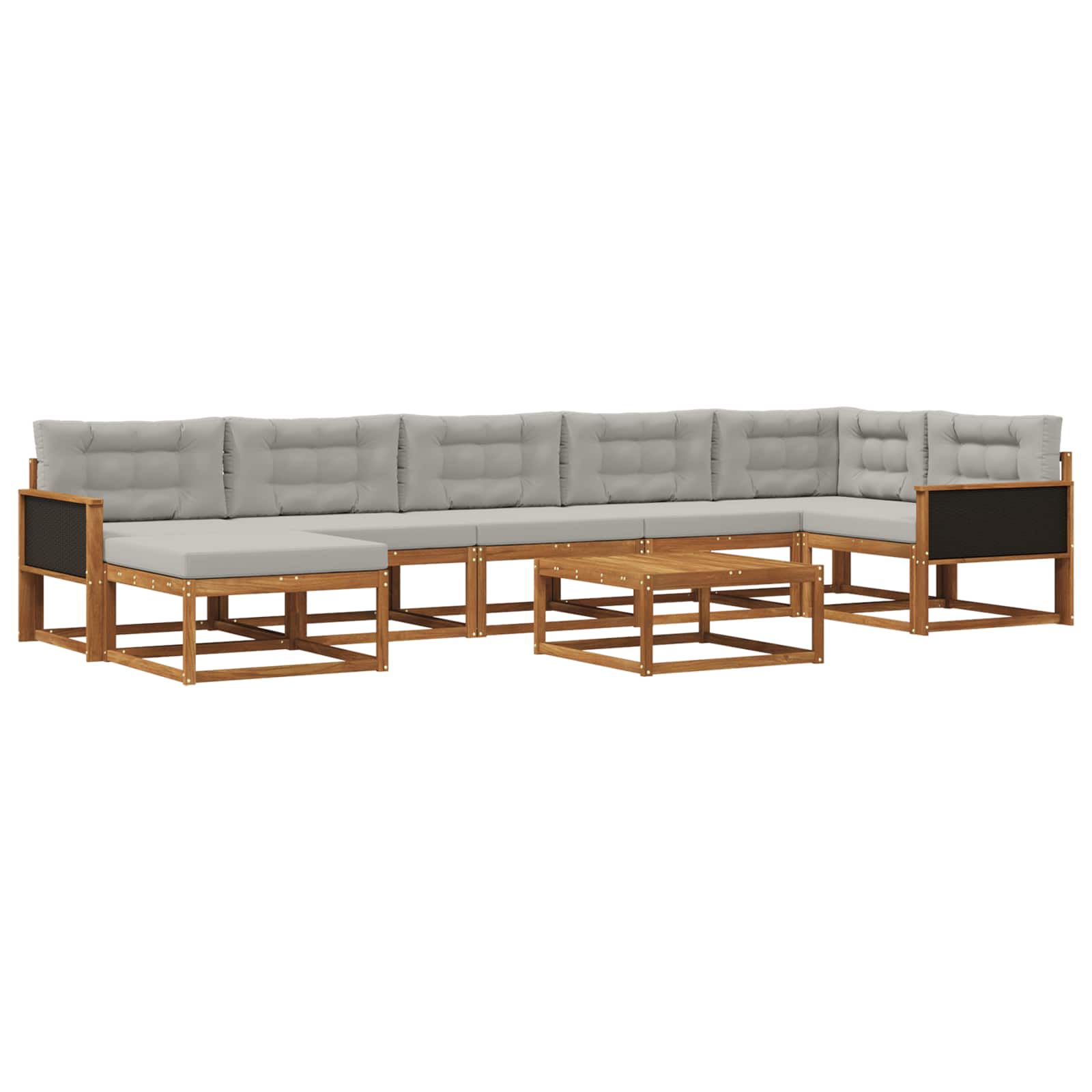 vidaXL Buiten bankenset 8 pcs Naturel Massief Acaciahout